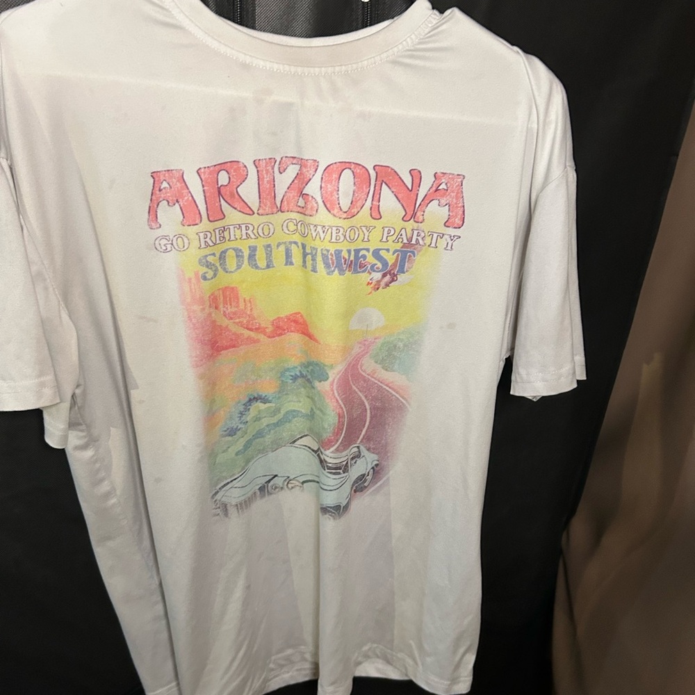 SHEIN White Arizona Graphic Tee